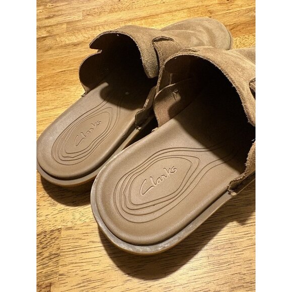 CLARKS Litton Mule Clogs Oakwood Suede Casual Preppy Boho Size 13 - Picture 4 of 8